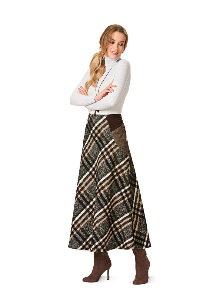 Pattern Midi skirt with original pockets (Burda 2/2016, pattern number 6572 B)