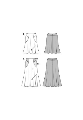 Pattern Midi skirt with original pockets (Burda 2/2016, pattern number 6572 B)