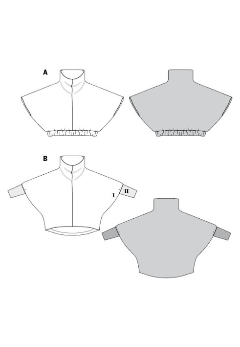 Викрійка Пуловер oversize з високими манжетами (Burda 2/2020, № викрійки 6150 B)