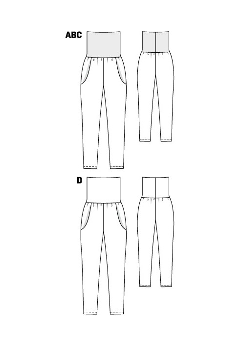 Выкройка Брюки-джогеры из вискозного крепа (Burda 7/2011, № выкройки 102 C)