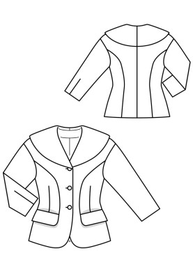 New look jacket pattern from Burda Moden 8/1954 (Burda 4/2019, pattern number 122)