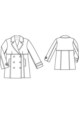 Pattern Trenchcoat short fitted cut (Burda 2/2010, pattern number 132)