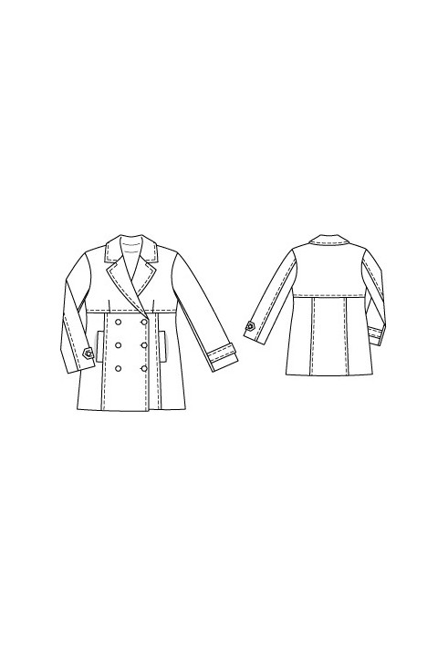 Pattern Trenchcoat short fitted cut (Burda 2/2010, pattern number 132)