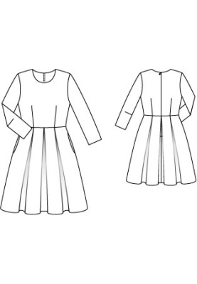 Pattern A cutaway dress with a pleated skirt (Burda 11/2012, pattern number 121)