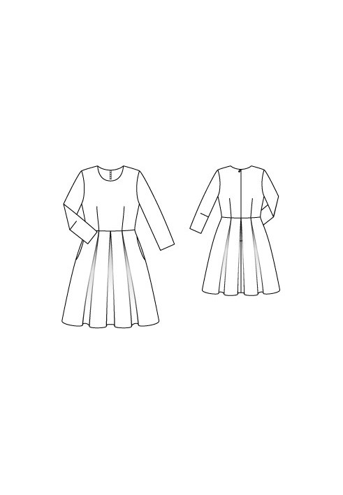 Pattern A cutaway dress with a pleated skirt (Burda 11/2012, pattern number 121)