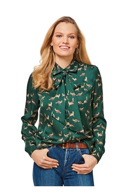 Pattern Blouse-shirt with plastron and removable bow (Burda 2/2017, pattern number 6460 A)