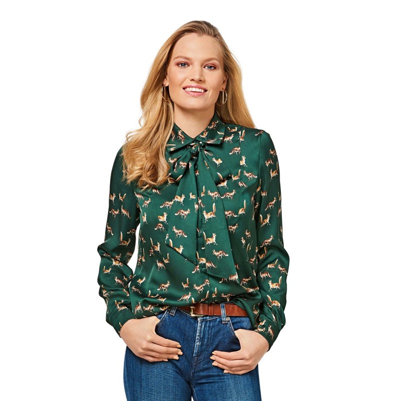 Pattern Blouse-shirt with...