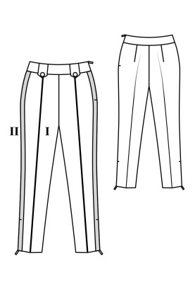 Викрійка Брюки трикотажні з лампасами (Burda 12/2019, № викрійки 120)