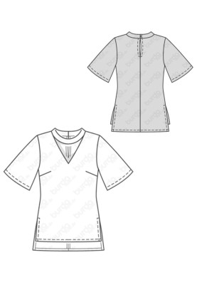 Pattern Blouse with a choker collar (Burda 1/2018, pattern number 6424 B)