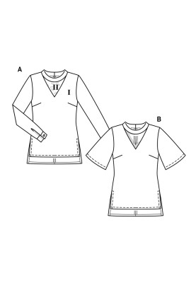 Pattern Blouse with a choker collar (Burda 1/2018, pattern number 6424 B)