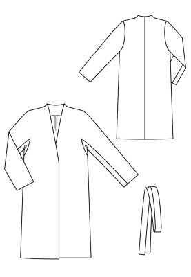 Pattern Coat of a straight silhouette with a belt (Burda 9/2019, pattern number 117)