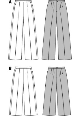 Викрійка Брюки широкого крою довжиною 7/8 (Burda 2/2015, № викрійки 6701 B)