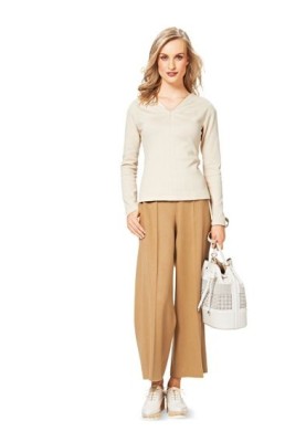 Pattern 7/8 wide-cut trousers (Burda 2/2015, pattern number 6701 B)