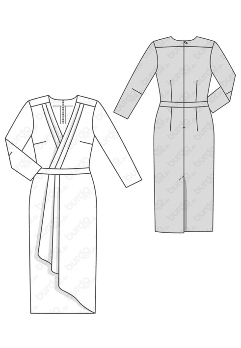 Pattern Dress cut out with the effect of smell (Burda 2/2018, pattern number 6384 A)