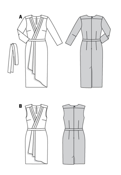 Pattern Dress cut out with the effect of smell (Burda 2/2018, pattern number 6384 A)