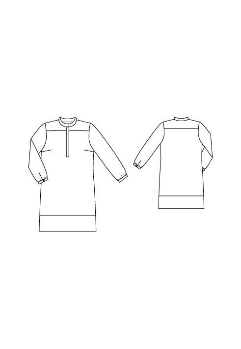 Pattern Dress with polo fastening and stand-up collar (Burda 3/2012, pattern number 133)