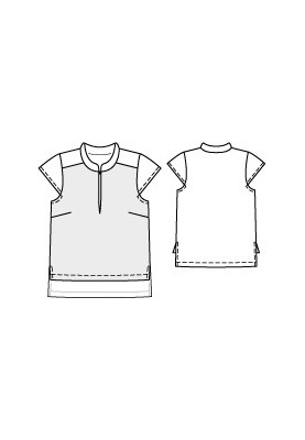 Pattern Blouse-top with short sleeves (Burda 7/2011, pattern number 121)