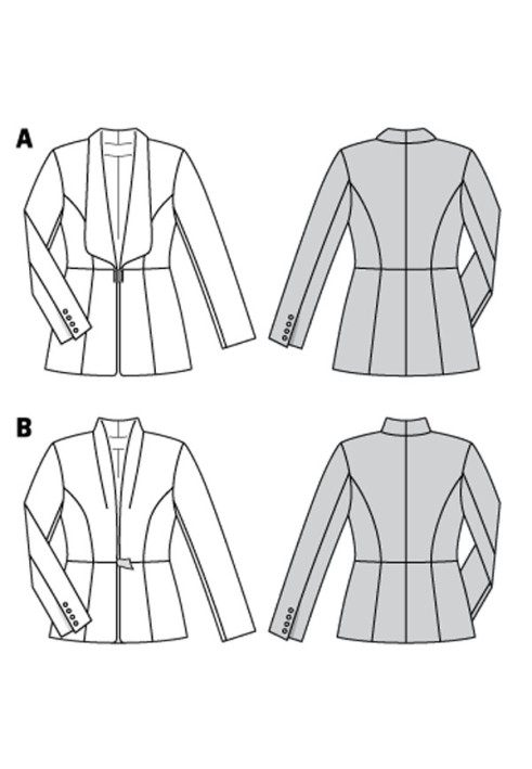 Pattern Cut-off jacket of a fitted silhouette (Burda 2/2018, pattern number 6376 B)