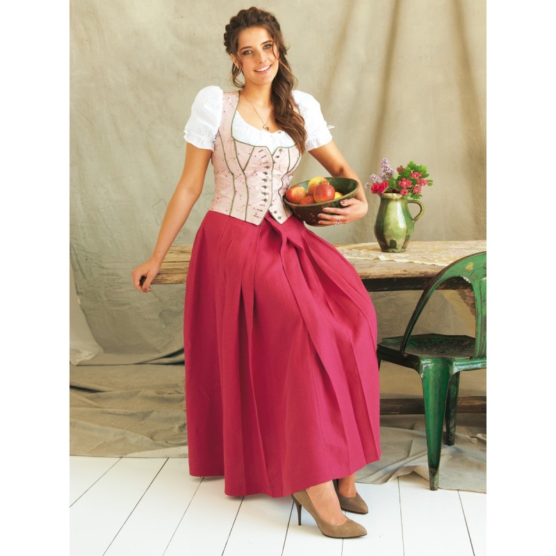 Pattern Linen skirt with a...