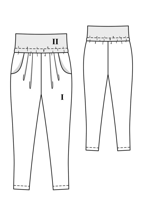 Pattern Knitted trousers with an undercut seam (Burda 10/2020, pattern number 122 A)