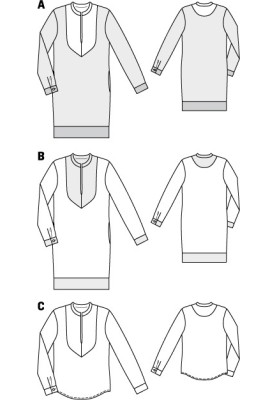 Pattern Straight-cut dress with contrasting plastron (Burda 9/2010, pattern number 109 A)