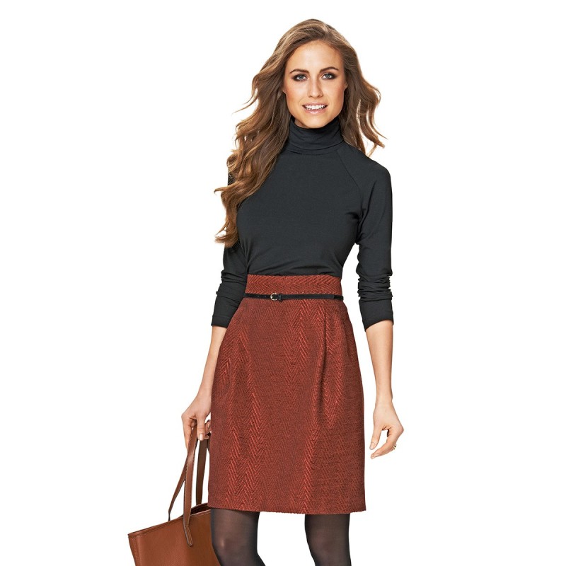 Pattern A-line woolen skirt...