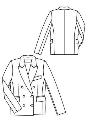 Pattern Double-breasted jacket in men's style (Burda 9/2018, pattern number 117)