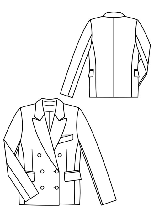 Pattern Double-breasted jacket in men's style (Burda 9/2018, pattern number 117)