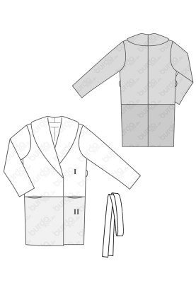 Pattern Half coat with a smell and shawl collar (Burda 2/2018, pattern number 6378 B)