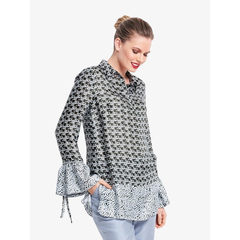 Pattern Blouse with polo...