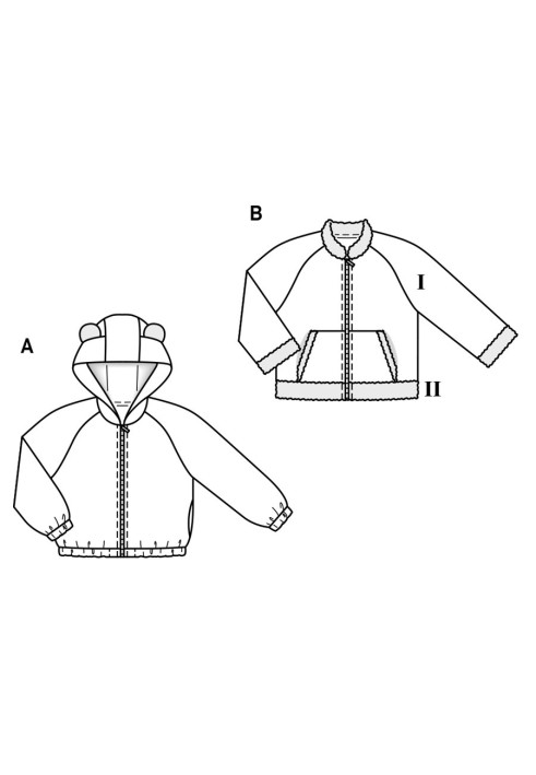 Pattern Fleece jacket with a plush border (Burda 2/2019, pattern number 9306 A)