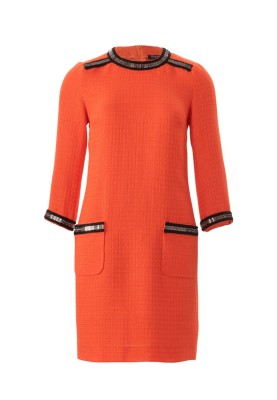 Pattern Boucle dress in a fitted silhouette with 3/4 sleeves (Burda 2/2018, pattern number 6381 B)