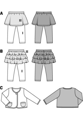 Выкройка Леггинсы с пришивной юбкой (Burda 2/2014, № выкройки 9426 A)