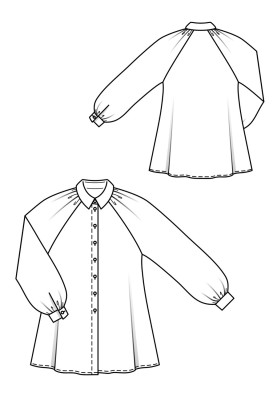 Pattern Blouse-shirt of a flared silhouette (Burda 8/2019, pattern number 102)