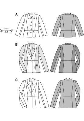 Pattern Linen jacket of a fitted silhouette (Burda 1/2014, pattern number 6953 C)