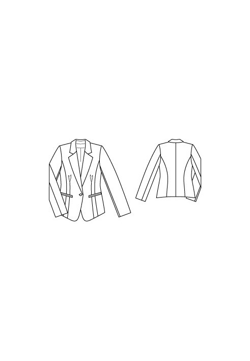 One-button blazer jacket pattern (Burda 7/2011, pattern no. 119 B)