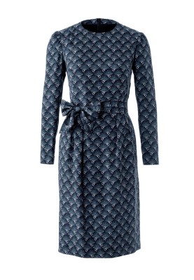 Pattern Sheath dress with a wide bow belt (Burda 12/2019, pattern number 102 A)