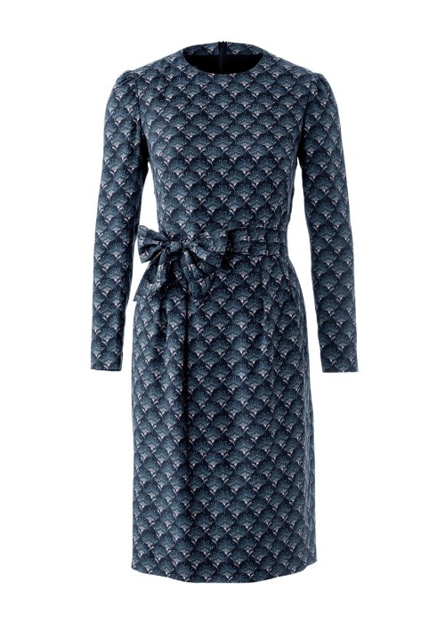 Pattern Sheath dress with a wide bow belt (Burda 12/2019, pattern number 102 A)