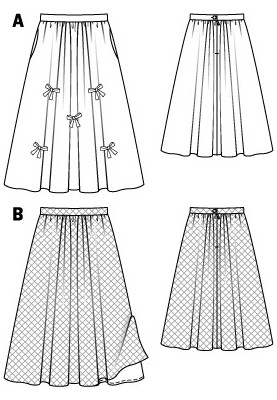 Pattern Two-layer flared silhouette skirt (Burda 10/2012, pattern number 126 B)