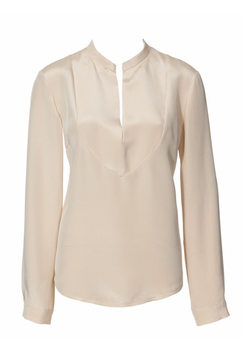 Pattern Straight-cut blouse with plastron and stand-up collar (Burda 9/2010, pattern number 109 C)