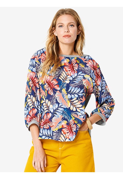 Pattern Straight cut blouse with knitted back (Burda 1/2020, pattern no. 6233 A)