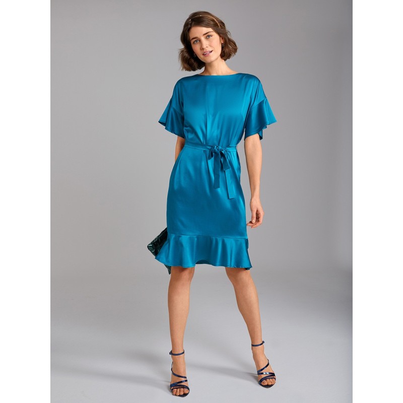 Pattern Silk straight-cut...