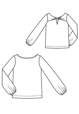 Pattern Knitted blouse with a figured neckline on the back (Burda 3/2020, pattern number 101)