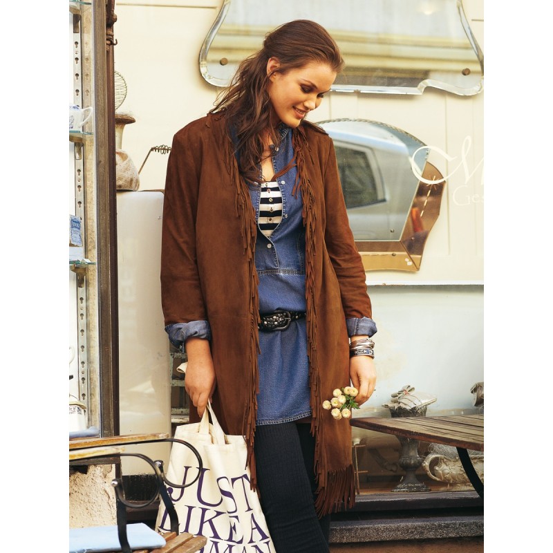 Pattern Long suede jacket...