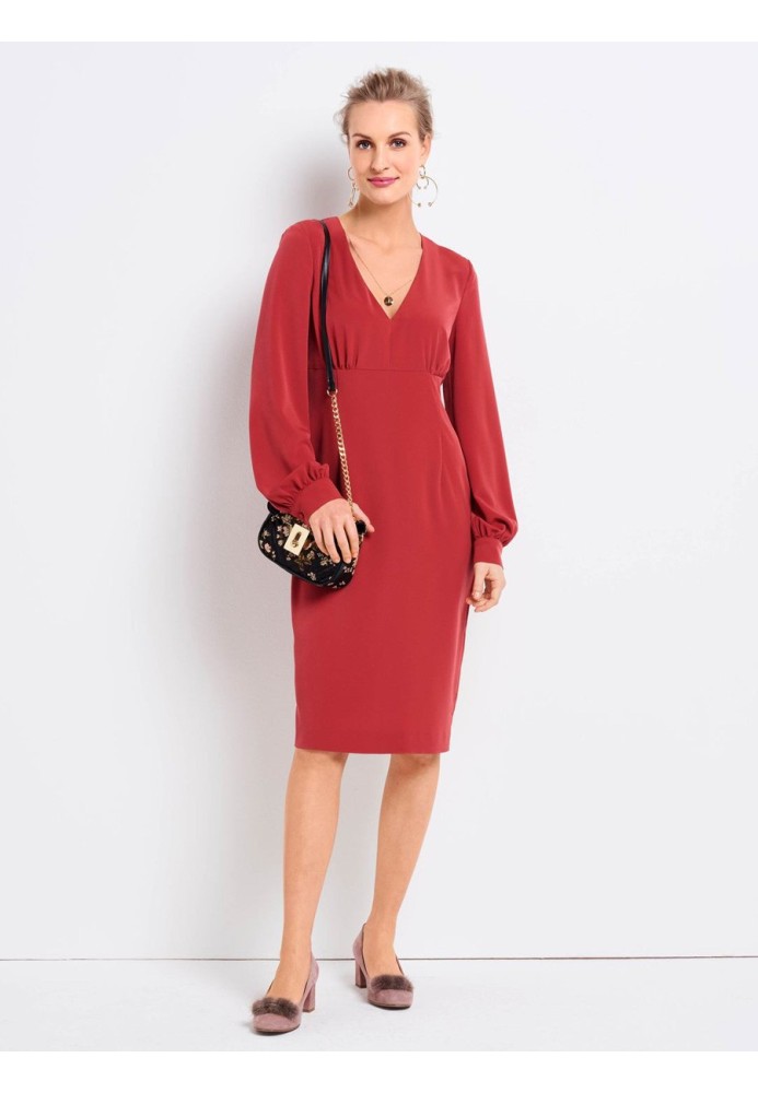 Pattern Empire dress with puffy sleeves (Burda 2/2018, pattern number 6365 A)