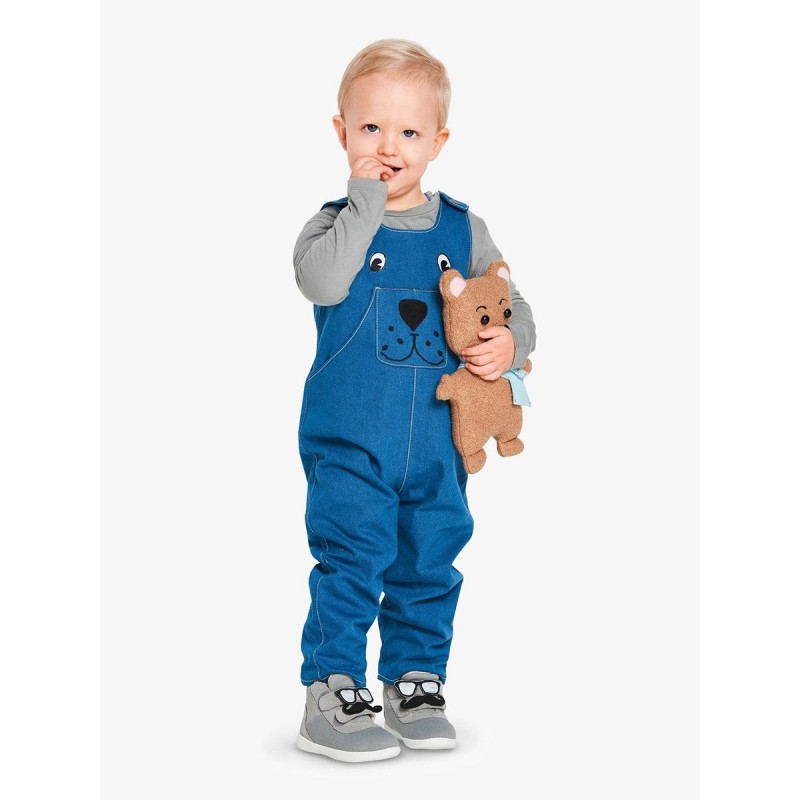 Pattern Denim overalls with...