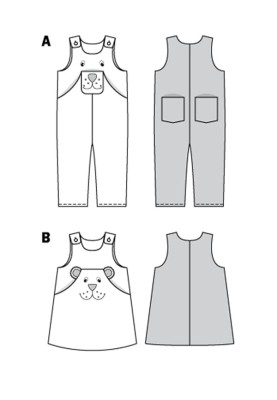 Pattern Denim overalls with wide straps (Burda 2/2018, pattern number 9330 A)