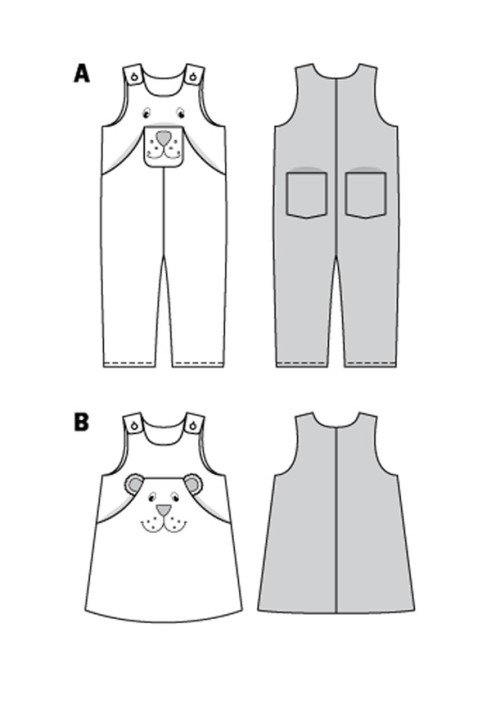 Pattern Denim overalls with wide straps (Burda 2/2018, pattern number 9330 A)