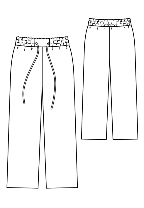 Pattern Velvet trousers on an elastic belt (Burda 10/2019, pattern number 127 B)