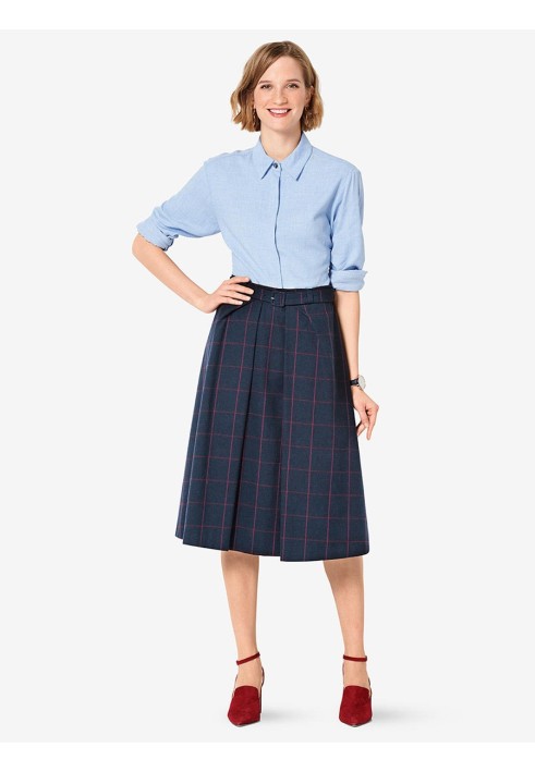 Pattern Midi A-line skirt with oblique pleats (Burda 2/2019, pattern no. 6291 A)